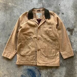 Vintage L.L. Bean Canvas Barn Chore Coat Jacket Flannel Lined Size XL